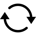 Refresh icon with two arrows in a circle.